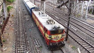 TRAIN over TRAIN  WAP4 over WAM4  KOPAR BRIDGE  Indian Railways [upl. by Eidlog857]