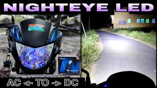 NIGHT EYE Powerful LED Headlight For all Bikes  Hero Glamour nighteye led Headlight Modification [upl. by Narat37]