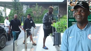 Super Eagles arrive for Libya clash  Eguavoen on selection Osimhen and coaches beef [upl. by Renmus]