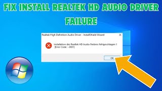 How to Fix Install Realtek HD Audio Driver Failure [upl. by Sekofski]