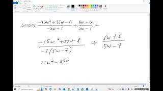 Making like denominators by factoring out a negative one in a rational expression [upl. by Iams112]