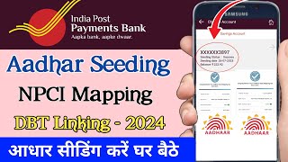 India post payment Bank aadhar Seeding Kaise kare 2024 Aadhaar Card Link Ippb banking [upl. by Ahsatak]