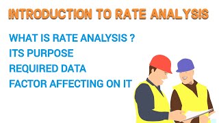 What is Rate Analysis  Its Purpose Data Required amp Affecting Factors  HINDI [upl. by Houghton]