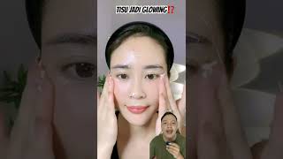 TISU JADI GLOWING⁉️ skincare beauty makeup skincareroutine facial music dance [upl. by Favianus]