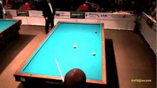 3Cushion Billiards Roland Forthomme High Run of 28 [upl. by Idorb]