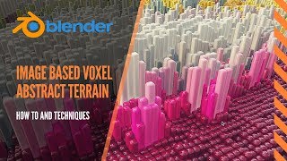 How to create a voxel 3D landscape in Blender 28 with Cubster addon and abstract images [upl. by Isabea720]