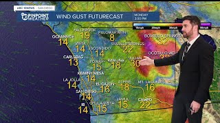 ABC 10News Pinpoint Weather with Max Goldwasser Cooler breezier Veterans Day [upl. by Aimak280]