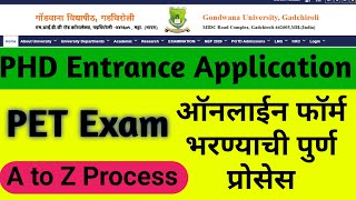 PHD Entrance Test PET  Exam Pattern Syllabus Qualification Online Form  Gondwana University [upl. by Aseena759]