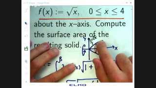 Rotate Curve Find Surface Area of Resulting Solid [upl. by Voe16]