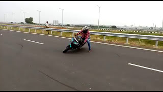 Yamaha R15 v2 Bike Stunts  Wheelies  Rolling Stopies  Tyre Burnout [upl. by Yila]