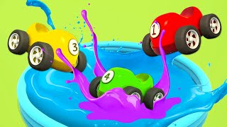 Full episodes of Helper cars cartoons for kids Colored racing cars for kids Tow trucks amp vehicles [upl. by Telocin362]