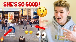 REACTING TO MACKENZIE ZIEGLER DANCING IN PUBLIC CROWD DANCE BATTLE VIRAL SNAPCHATS MUST WATCH [upl. by Enellij]