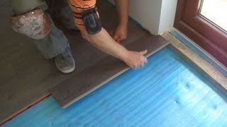 How To lay Laminate Wood Flooring Close to the Patio Door Mryoucandoityourself [upl. by Hecker]