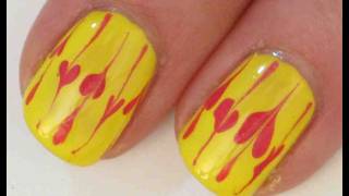 DryDrag Marbling YellowPink Manicure  Nail Art Tutorial [upl. by Aihsemaj722]