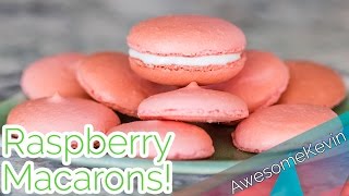 Simple Raspberry Macarons Recipe  iAwesomeKevin [upl. by Gninnahc876]