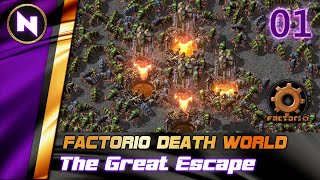 Factorio DeathWorld 1 INTRODUCING THE BASE AND GOALS  Lets Play [upl. by Elleuqar]