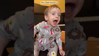 Baby makes the cutest sounds when babbling to his mom babybabble babytalking [upl. by Dnomad221]