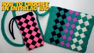 How to Crochet An Entrelac Bag [upl. by Bocock]