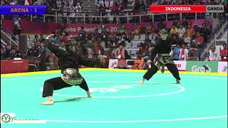 Pencak Silat Artistic Male Doubles Indonesia Finals  18th Asian Games Indonesian 2018 [upl. by Anedal]