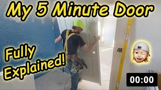 My 5 Minute Door Installation Fully Explained  Prehung Case Hanging Easy StepByStep Tutorial [upl. by Elleinod]