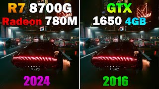 Ryzen 7 8700G Radeon 780M vs GTX 1650 4GB  Test in 10 Games 1080p [upl. by Ardnu564]