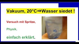 Druck Luftdruck Wasserdruck Vakuum Versuch mit Spritze [upl. by Adnovoj911]