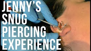 Jennys Snug Piercing Experience  UrbanBodyJewelrycom [upl. by Arrat]