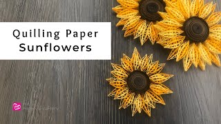 How to Make Quilling Paper Sunflowers  Large Flower Quilling for Beginners  Quilling Comb Crafts [upl. by Oiratno]