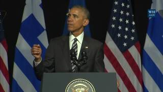 President Obama Delivers Remarks at the Stavros Niarchos Foundation Cultural Center [upl. by Artemus827]