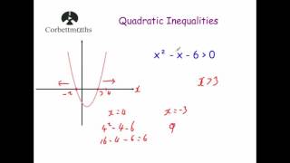 Quadratic Inequalities  Corbettmaths [upl. by Lobell]