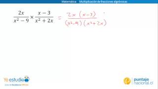 Matemática  Multiplicación de fracciones algebraicas [upl. by Oirobil]