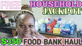 350 HOW LOW INCOME MOM HITS THE MEGA JACKPOT  FREE FOOD BANK HAUL [upl. by Hayashi]