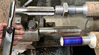 We Created a Thread With a Thread Drill on Manual Lathe  watch full video and learn amazing process [upl. by Owades]