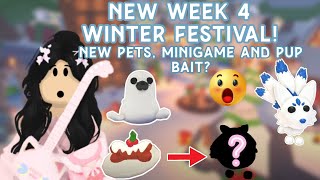 NEW Week 4 of the winter festival ❄️⛄Christmas Bait Pet😱🦴New pets minigame and MORE 😲adoptme [upl. by Euhc]