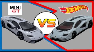 Hot Wheels VS MiniGT Lamborghini Countach Diecast Duel [upl. by Enivid]