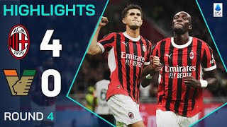 MILANVENEZIA 40  HIGHLIGHTS  Pulisic shines and Abraham gets off the mark  Serie A 202425 [upl. by Arraes33]