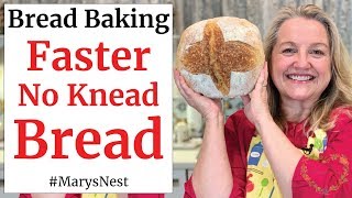 Faster No Knead Bread  Beginner Crusty Artisan Bread Recipe [upl. by Aivatnahs]