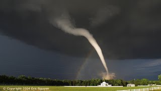 Mulvane  A once in a lifetime Photogenic Tornado with Rainbow June 12 2004 [upl. by Howzell]