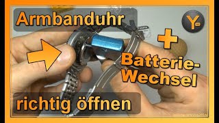 Armbanduhr richtig öffnen  Batterien wechseln [upl. by Ariat]