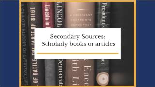 Primary Secondary and Tertiary Sources [upl. by Sumetra381]