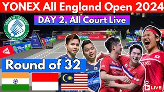 🔴LIVE  Day 2  Yonex All England Open Badminton championships 2024  India Taiwan Korea Malaysia [upl. by Ahseinod65]