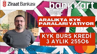 ARALIKTA KYK PARALARI 2550₺ 3 AYLIK YATIYOR KYK BURSLARI NE ZAMAN VE KAÇ LİRA YATAR [upl. by Laehcimaj393]