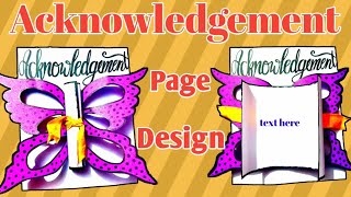 How to make acknowledgement page for project file school projects ideas [upl. by Alliuqa258]