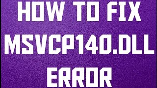 How To Fix msvcp140dll missing error Windows 1087 [upl. by Uke]