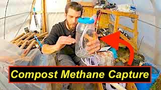 DIY Compost Methane Capture Experiment  Jean Pain Compost Heating Methane Harvesting System DIY [upl. by Nilerual]