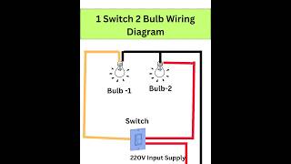 1 switch 2 bulb wiring diagrameducation shortsviralshortsviral [upl. by Ecinev]