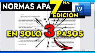 EN SOLO 3 PASOS  Cómo usar las Normas APA en WORD 7ma Edición  FORMATO APA EN WORD [upl. by Eellac]