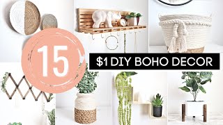 DIY Room Decor  15 AMAZING Dollar Tree DIY Boho Decor Ideas ANTHROPOLOGIE INSIPRED [upl. by Dorraj]