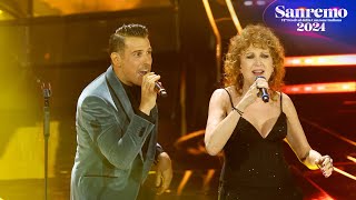 Sanremo 2024 Fiorella Mannoia con Francesco Gabbani canta quotChe sia benedettaquotquotOccidentalis karmaquot [upl. by Jarlen]