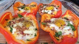 Pimiento rellenos receta fácil y rápidaPimiento relleno con huevo [upl. by Chenee]